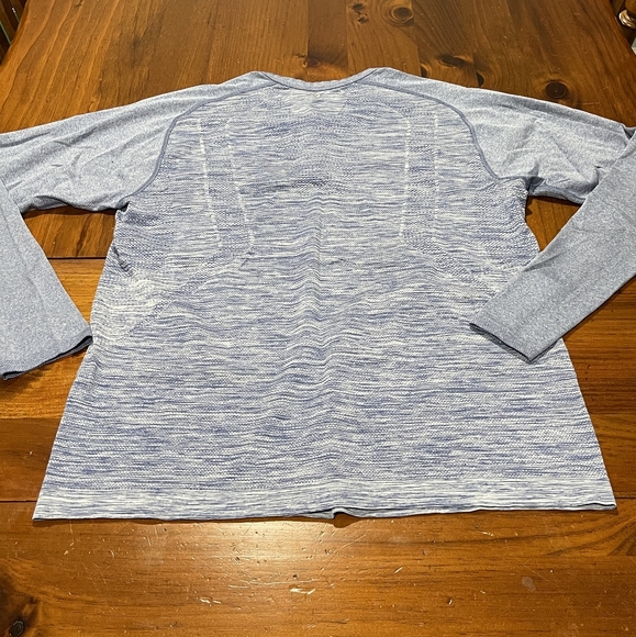 Lululemon‎ Henley Metal Vent Tech Long Sleeve Shirt Men's Medium Heather Blue - Picture 2 of 4